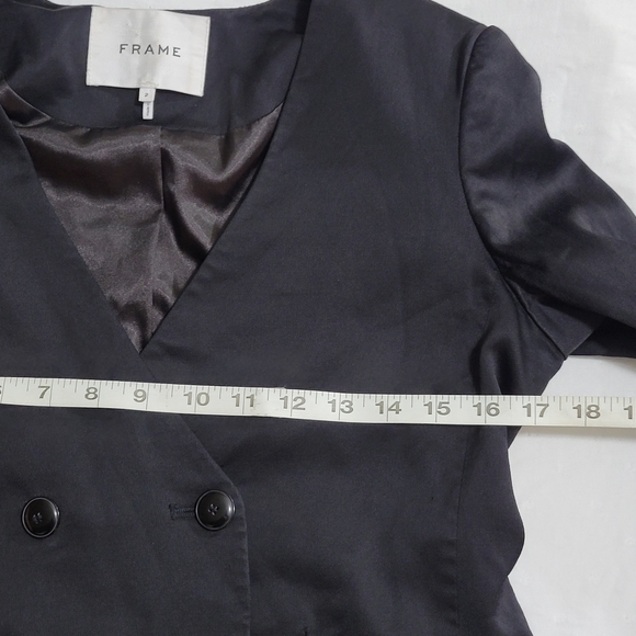 Frame Women's Black Double-Breasted Blazer Size 2 - Picture 11 of 12